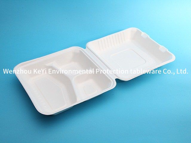 Free Samples Compostable Food To-Go Containers Disposable Sugarcane Bagasse Pulp Take Away Food Lunch Box