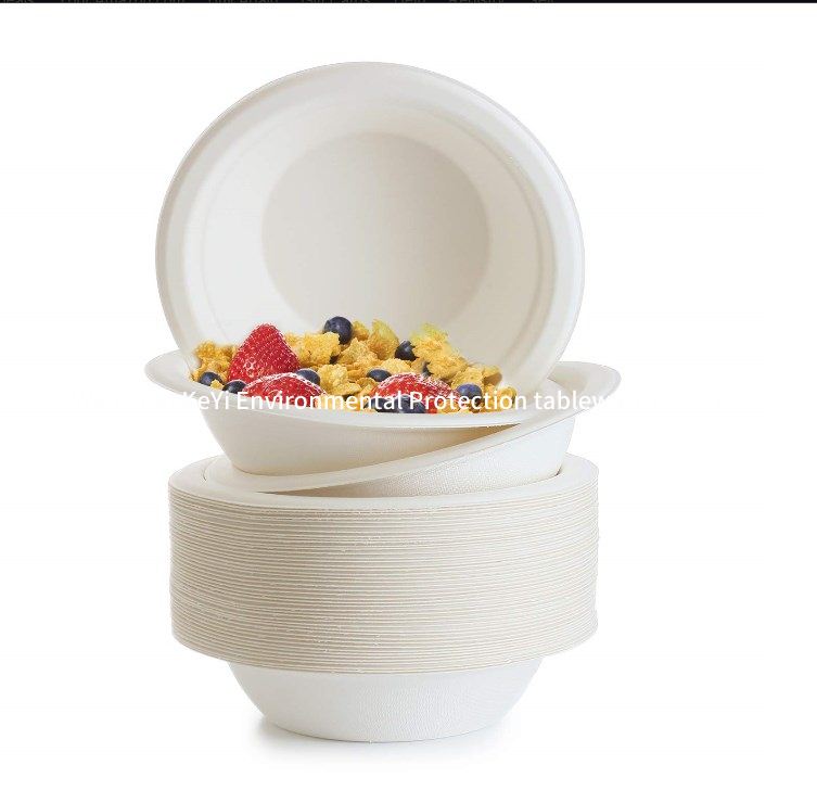 Compostable Biodegradable Disposable Sugarcane Bagasse Paper Bowls tableware,360ML(12OZ)